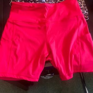 red biker shorts